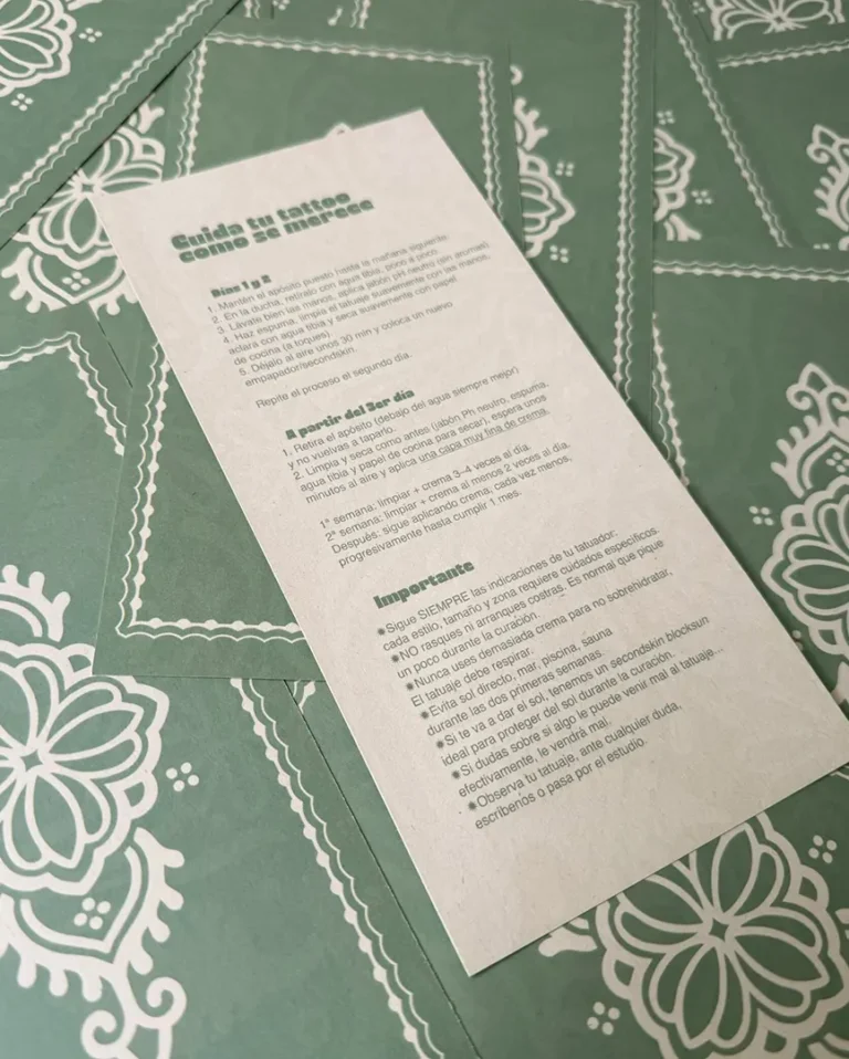 Flyer Guía de cuidados para tu tatuaje